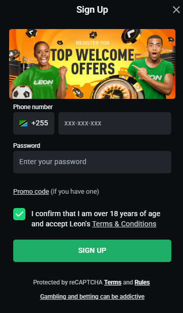 leonbet registration